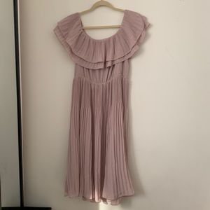 H&M pleated off the shoulder midi dress